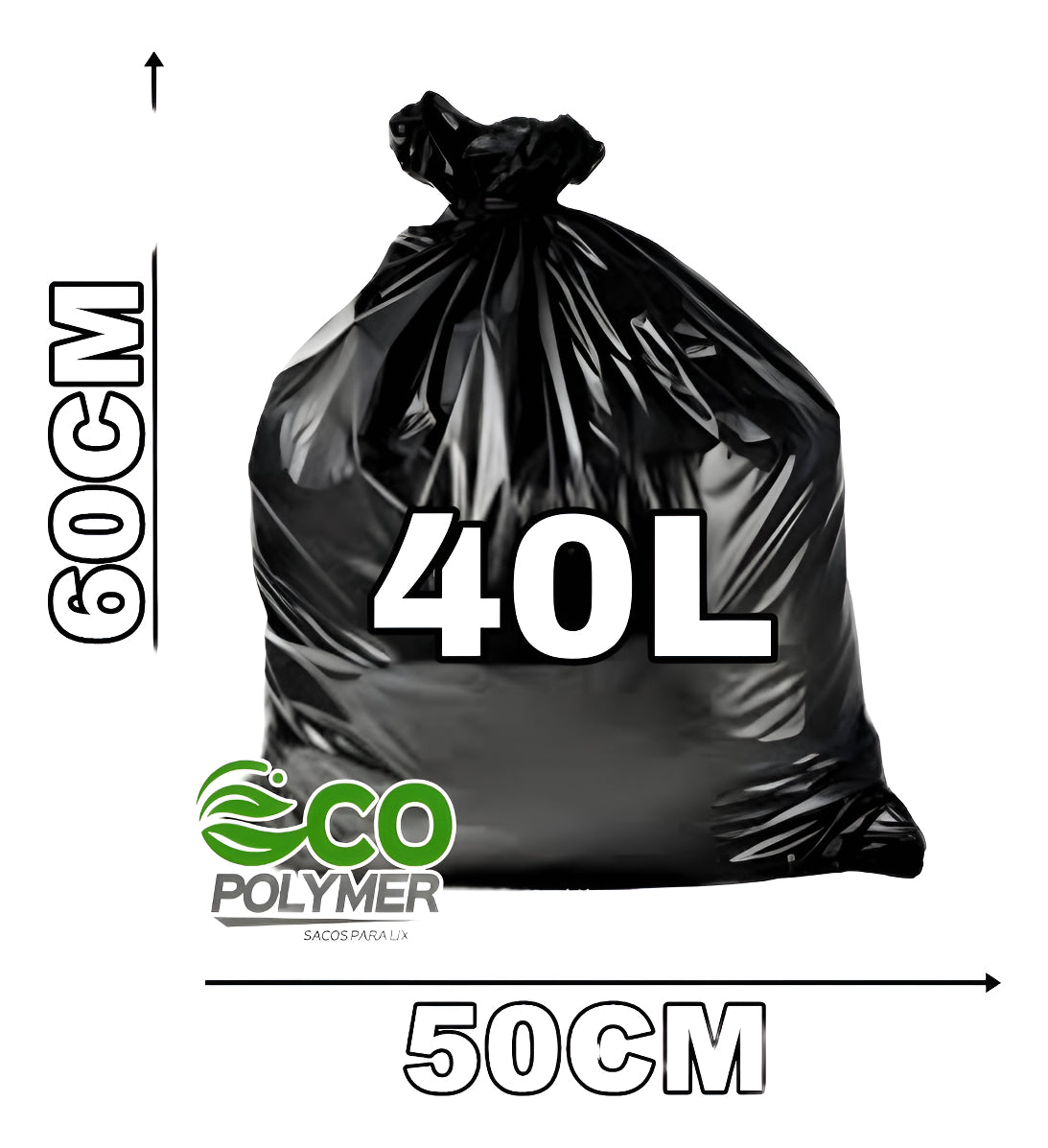 Saco de Lixo Preto 40l Reforçado 100unid