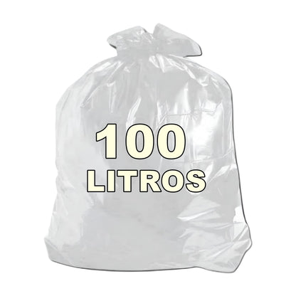 Saco de Lixo Transparente 100l Super Reforçado 100Unid