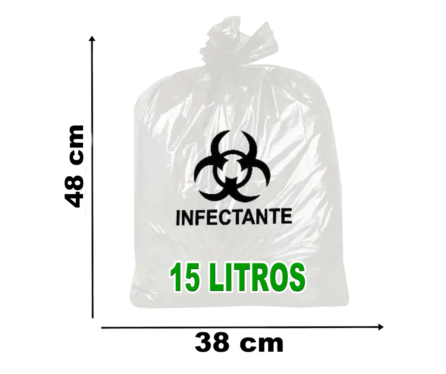 Saco de Lixo Infectante branco 15l - 100unid