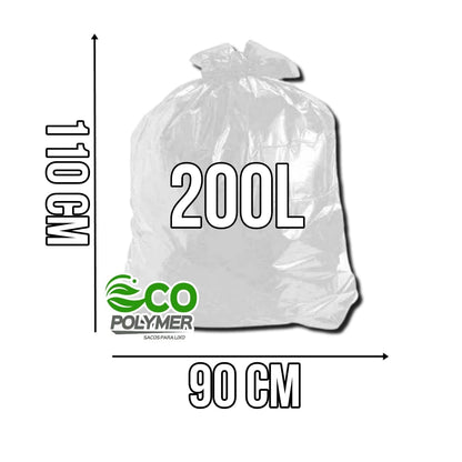 Saco de Lixo Transparente 200l Super Reforçado 100Unid