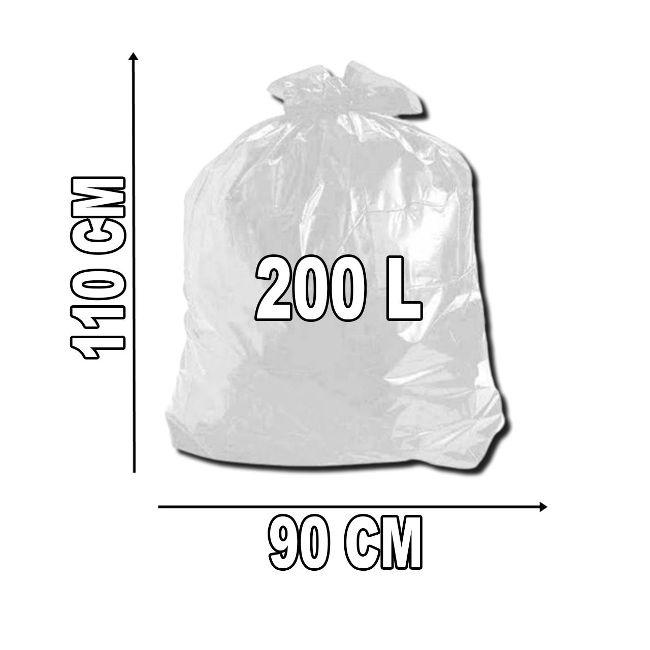 Saco De Lixo Transparente 200l Reforçado 5 Micra 100 Unid