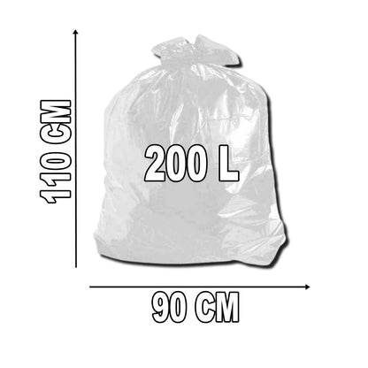 Saco De Lixo Transparente 200l Reforçado 5 Micra 100 Unid