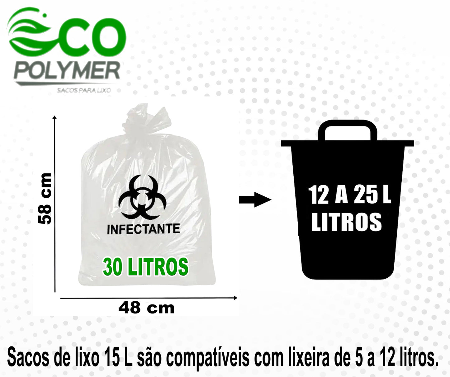 Saco de Lixo Infectante branco 30l - 100unid