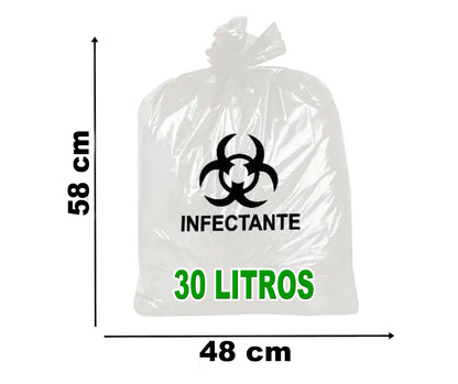 Saco de Lixo Infectante branco 30l - 100unid