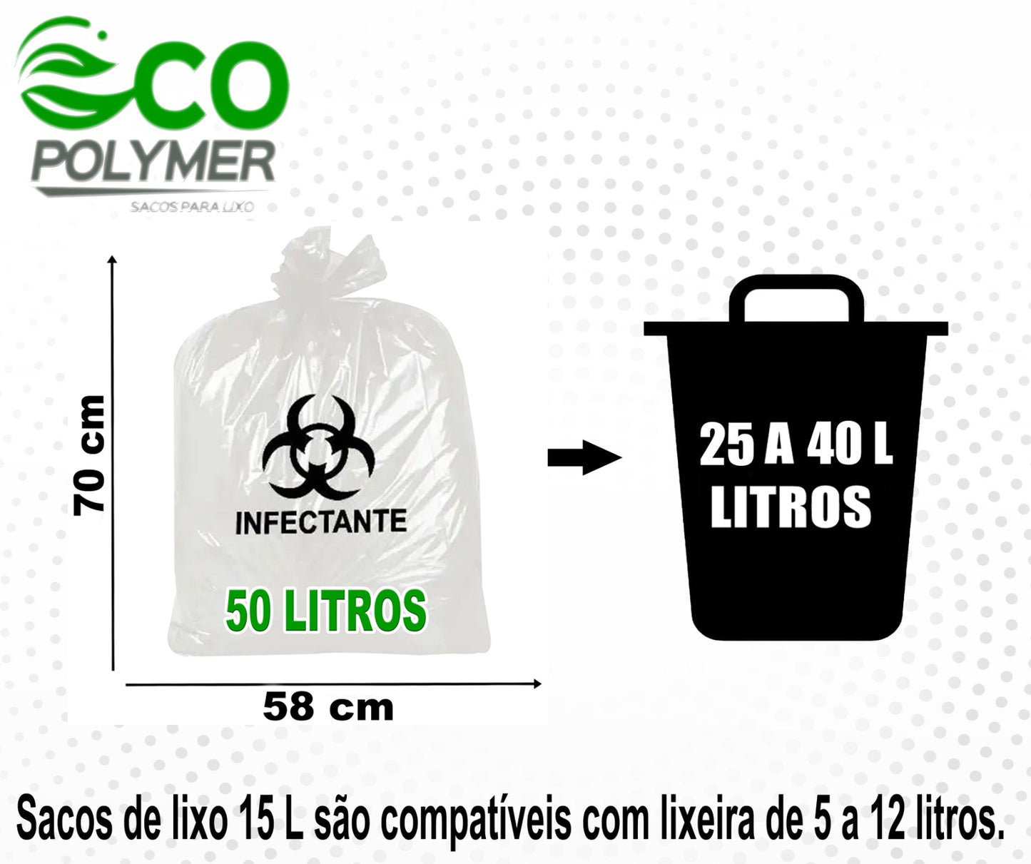 Saco de Lixo Infectante branco 50l - 100 unid