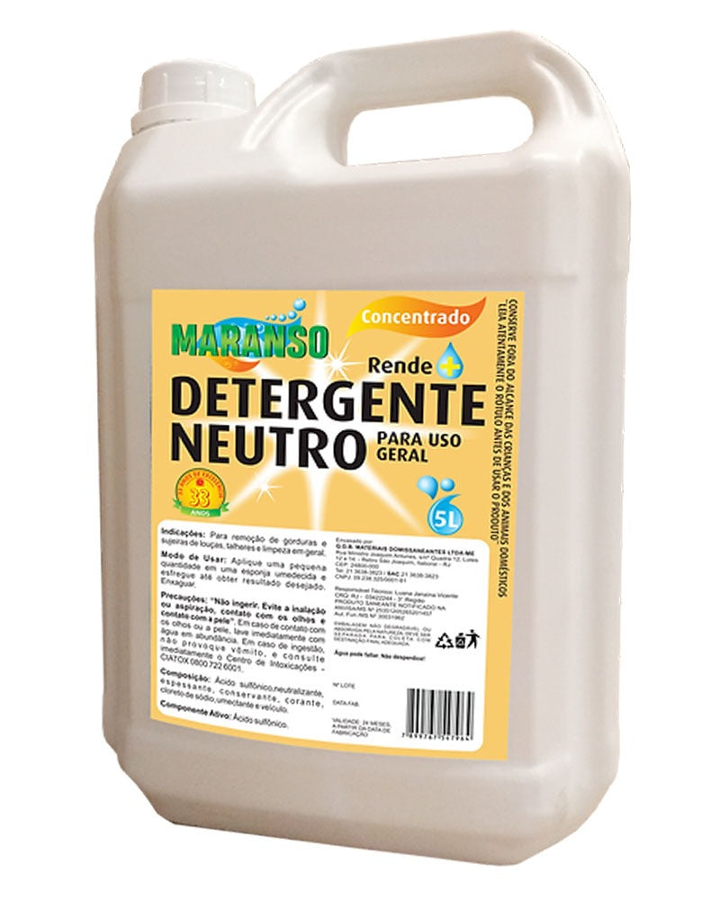 Detergente Neutro Concentrado - 5 Litros – Ecopolymer