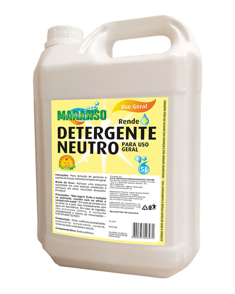 Detergente Neutro Uso Geral - 5 Litros