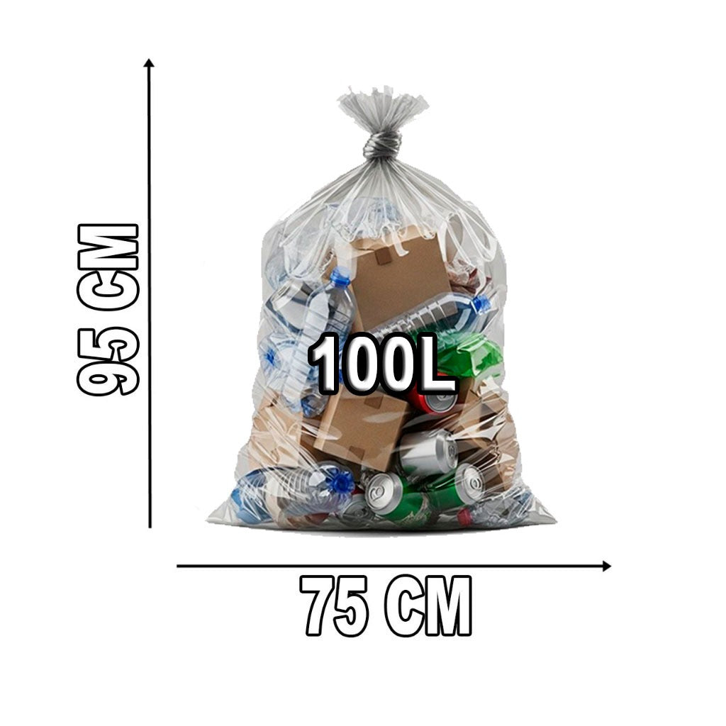 Saco de Lixo Transparente 100l Reforçado 50Unid