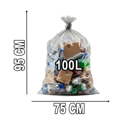 Saco de Lixo Transparente 100l Reforçado 50Unid