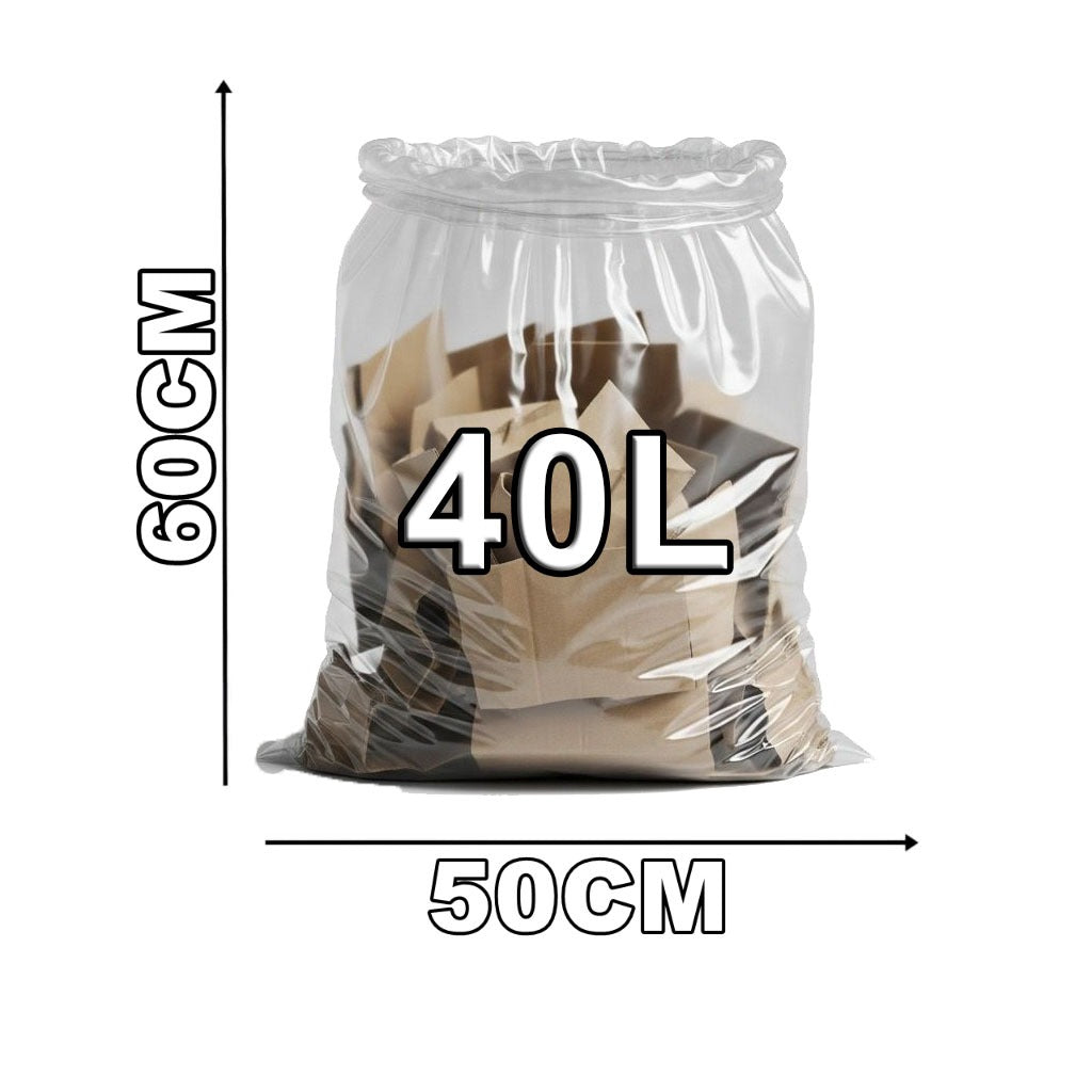 Saco de Lixo Transparente 40l Super Reforçado 100unid