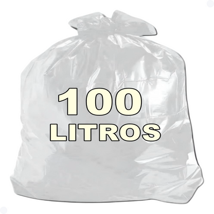 Saco de Lixo Transparente 100l Super Reforçado 50Unid