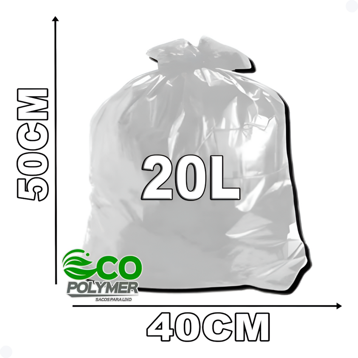 Saco de Lixo Transparente 20l resistência média 100 unid