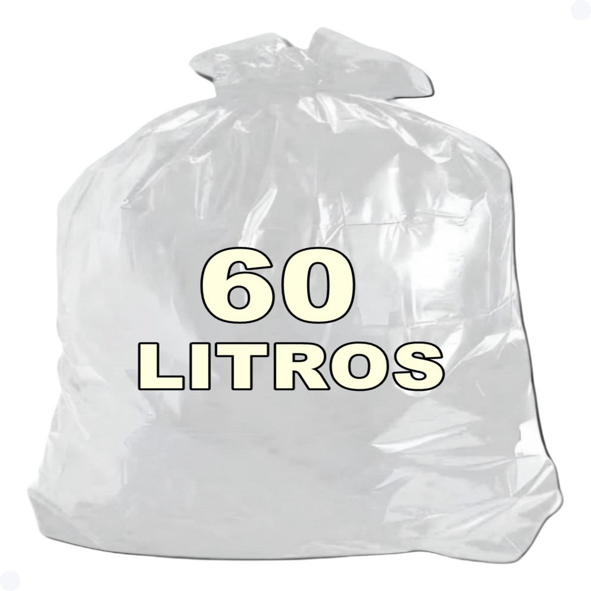 Saco de Lixo Transparente 60l super reforçado 100unid
