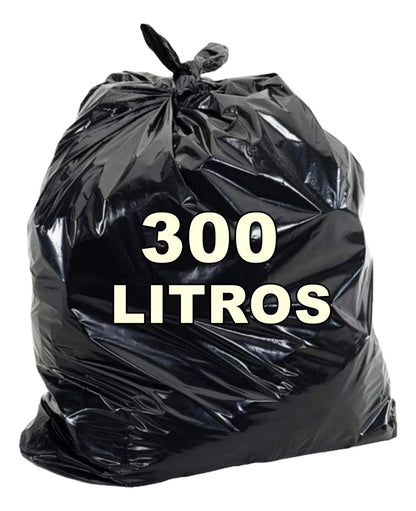 Saco De Lixo Preto 300l Resistência média 4 Micra 50 Unid