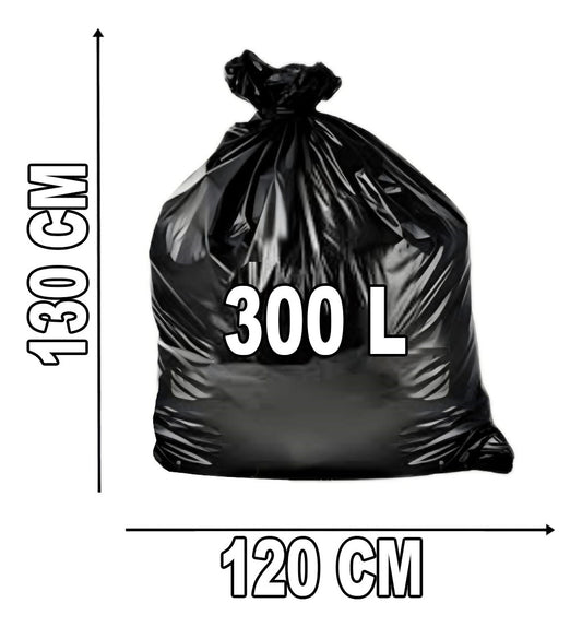 Saco De Lixo Preto 300l Resistência média 4 Micra 50 Unid