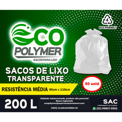 Saco Lixo Transp 200l Resist média 50Unid